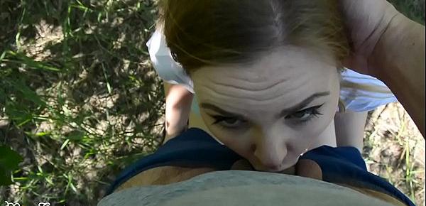  Public blowjob in the park from the beauty of Miss Fantasy